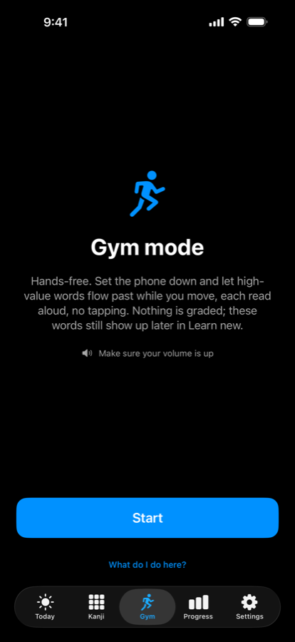 Hands-free Gym mode